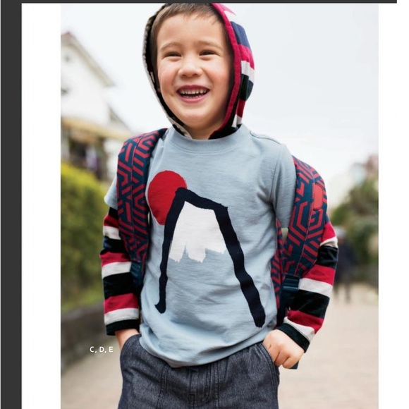 Tea Collection Baby Toddler Boys Mount Fuji Graphic Short Sleeve Tee Shirt - Picture 2 of 12